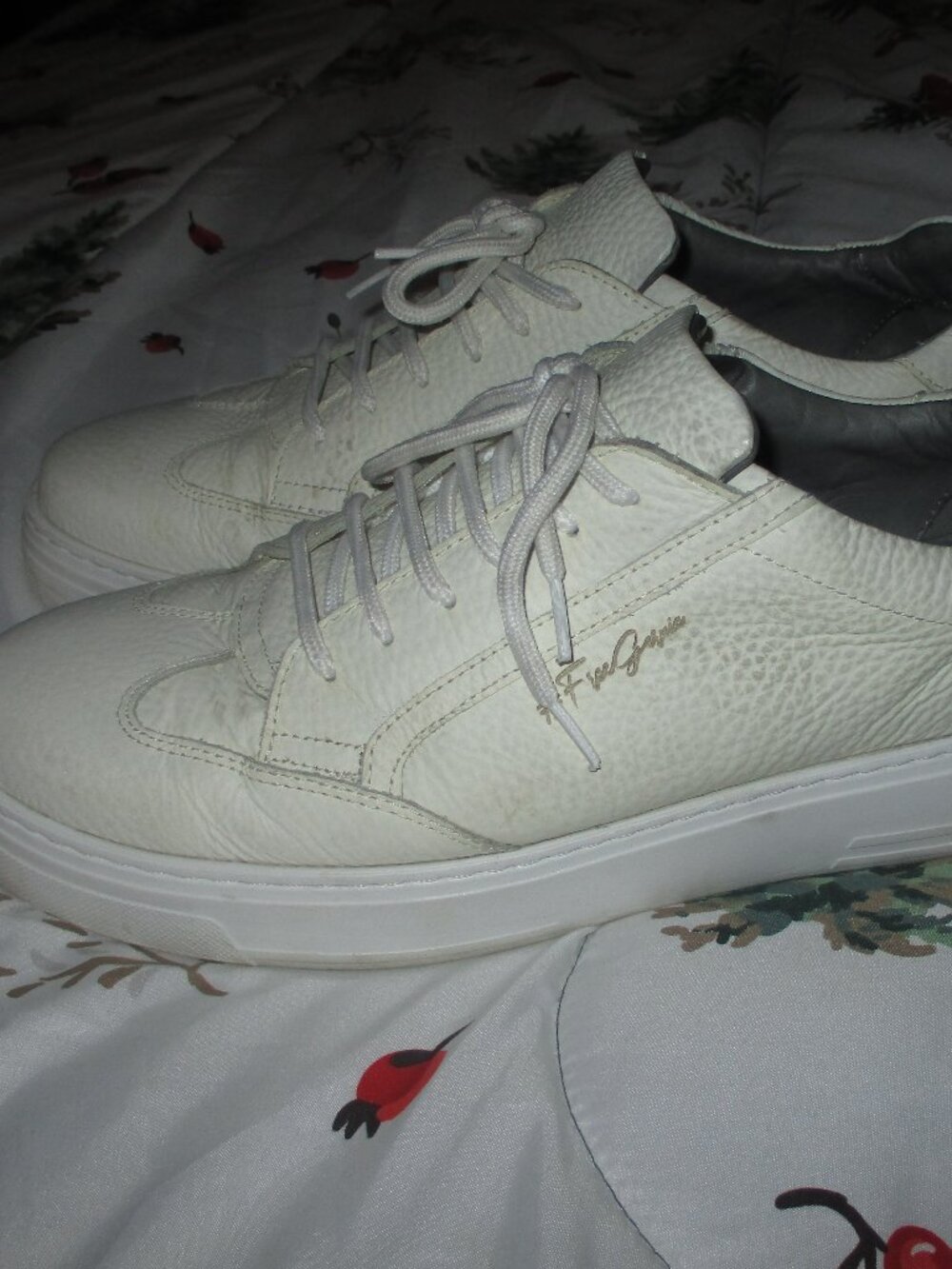 Gernie White Leather Men's Sneakers Slip Ons Sz 12